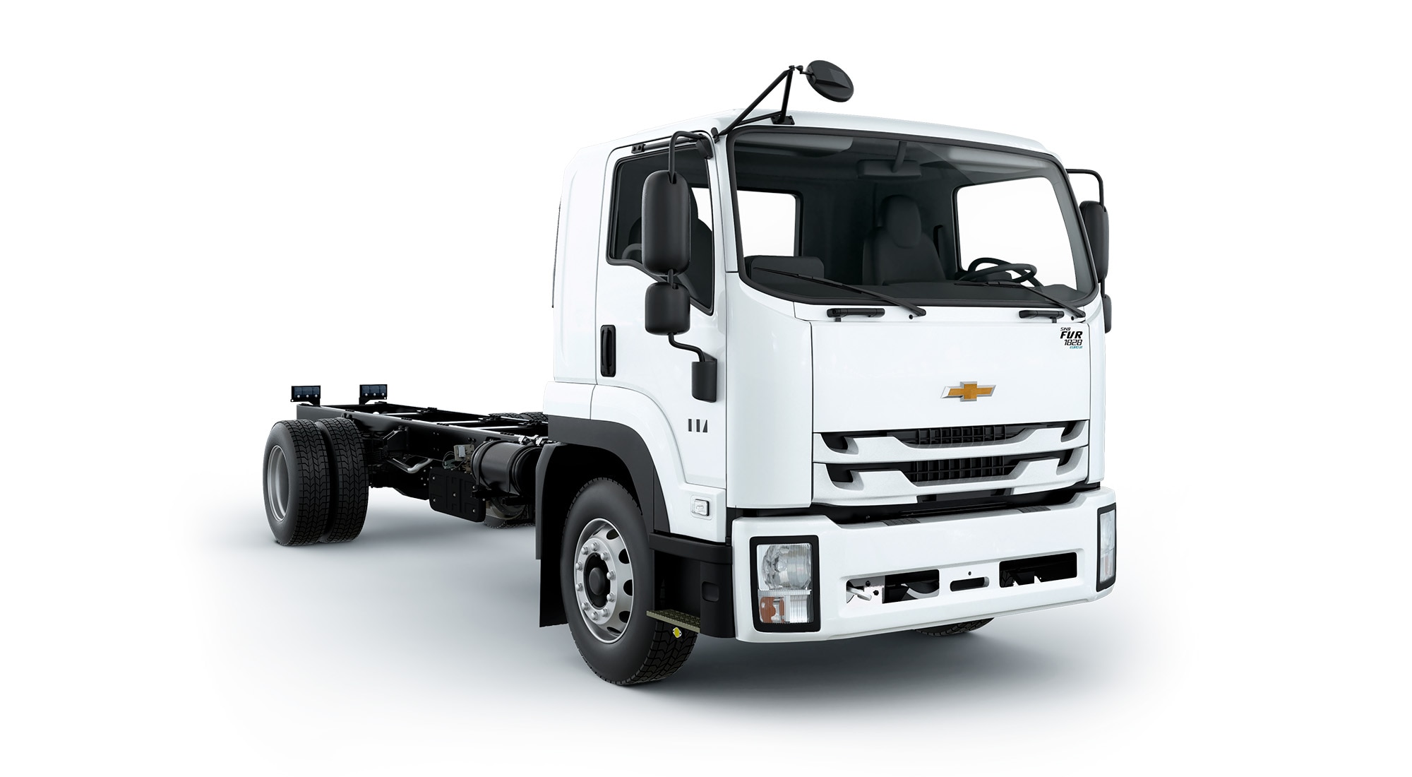 Vista del camión Chevrolet FVR 1828 SWB color blanco